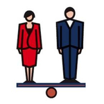 Symboldarstellung Gleichstellung von Frau und Mann